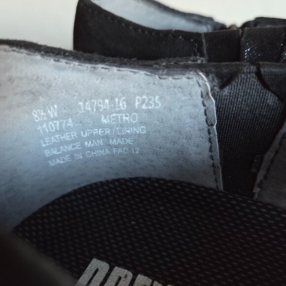 Drew Metro Perforated Leather Low Wedge Slip-On Shoes Black 8.5 WIDE Orthopedic - Picture 11 of 12